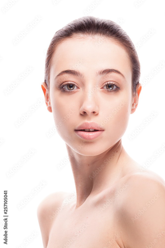 closeup portrait of beautyful woman with clean fresh skin closeup portrait of beautyful woman with clean fresh skin