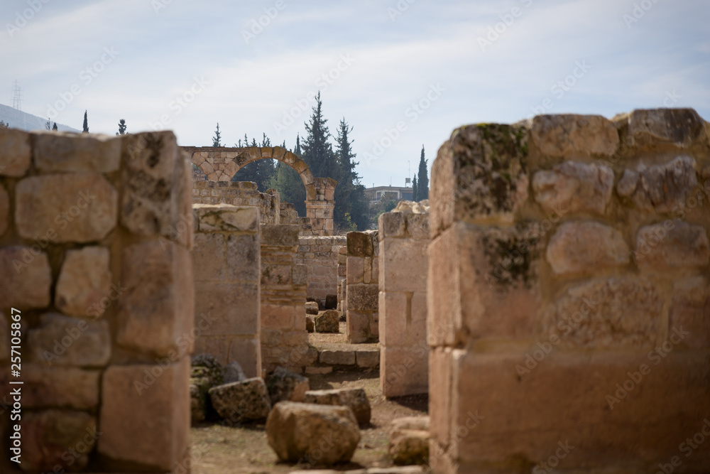Anjar roman and Umayyad ruins in Beqaa, Lebanon