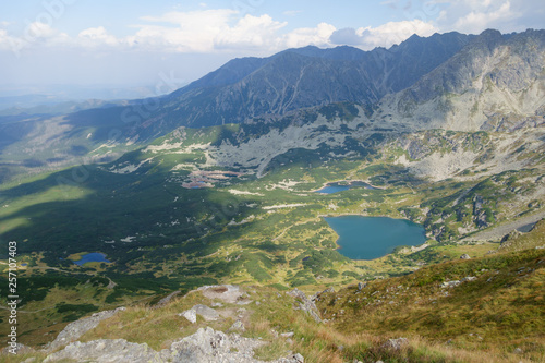 Panoramic view of the mountain lakes, Tatra National park