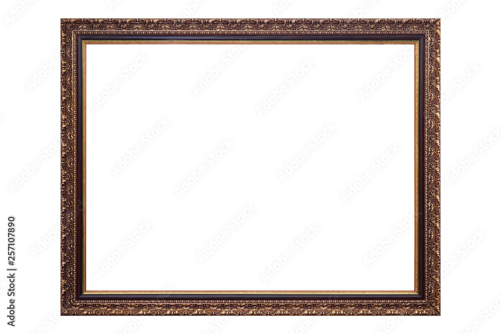 Gold antique picture frame isolated on white background, clipping path. Gold antique picture frame isolated on white background, clipping path.
