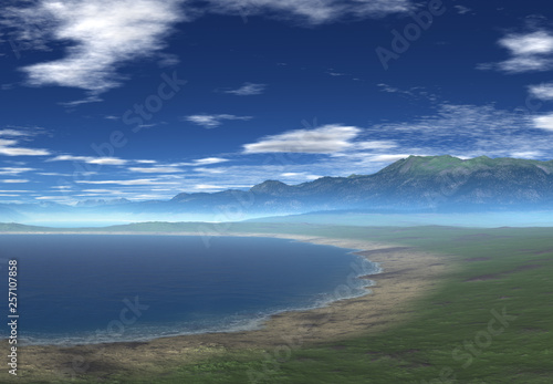 3D Rendered Fantasy Mountain Landscape - 3D Illustration