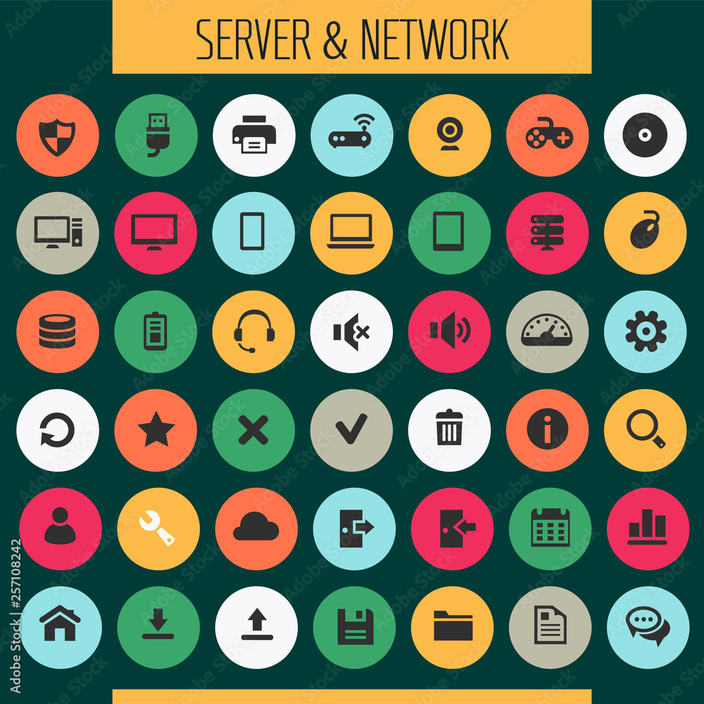 Big Computer Networks icon set, trendy line icons collection Big Computer Networks icon set, trendy line icons collection