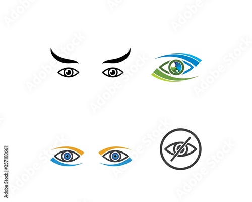 Fototapeta Naklejka Na Ścianę i Meble -  Eye icon Logo vector Template