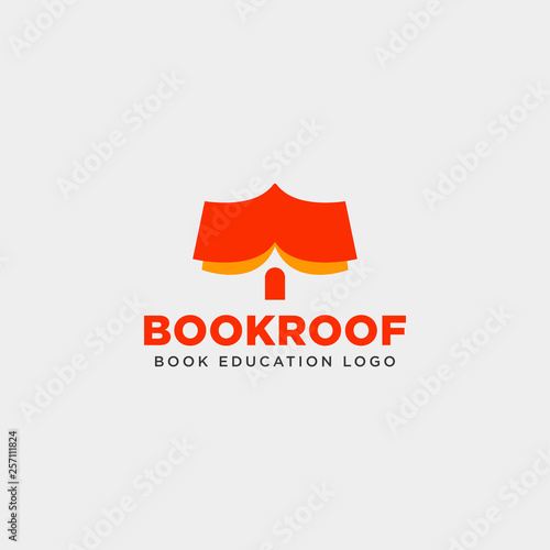 roof book store or book home simple logo template vector illustration icon element isolated