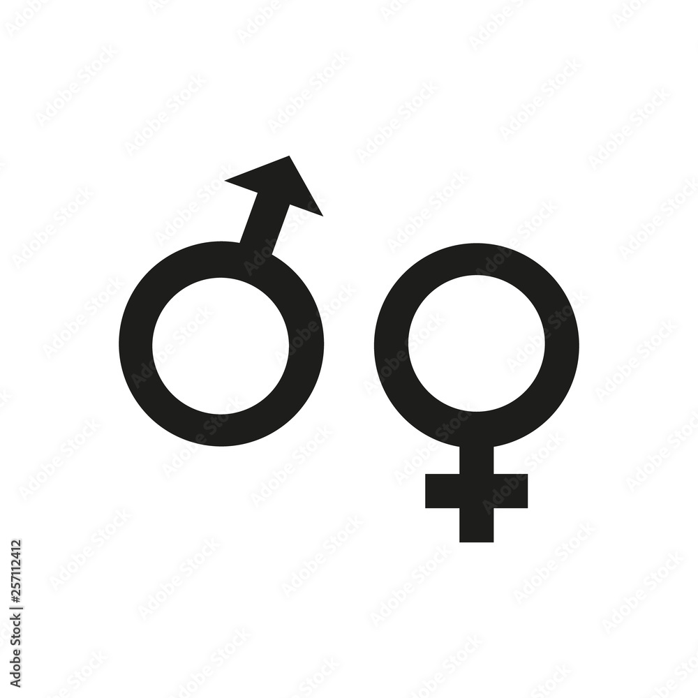 Male and female gender icon. Isolated on white. Vector illustration. Male and female gender icon. Isolated on white. Vector illustration.