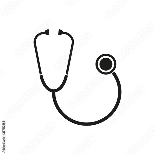 Stethoscope vector illustration. Flat design icon. Isolated.