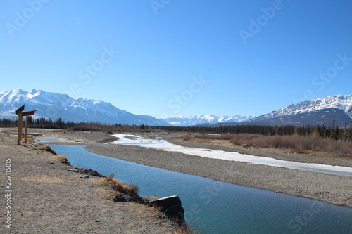 Low Waters Of The Athabasca River  Jasper National Park  Alberta