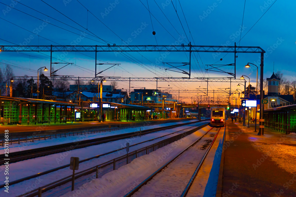 Fototapeta premium Train at the trainstation