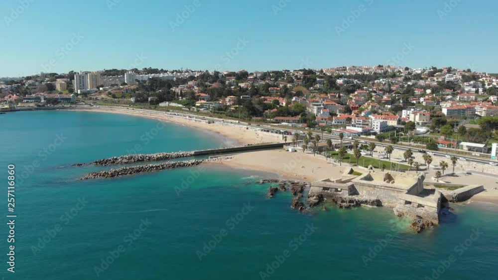 Vista Panoramica da Praia de Caxias em Oeiras Portugal Vista Panoramica da Praia de Caxias em Oeiras Portugal