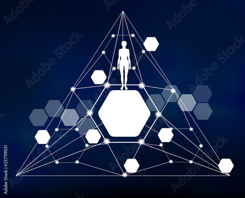 Human. Abstract background