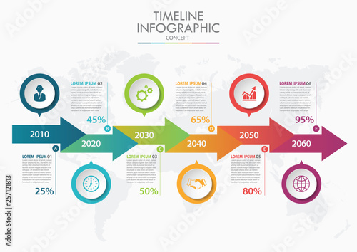 Business data visualization. timeline infographic icons designed for abstract background template milestone element modern diagram process technology digital marketing data presentation chart Vector
