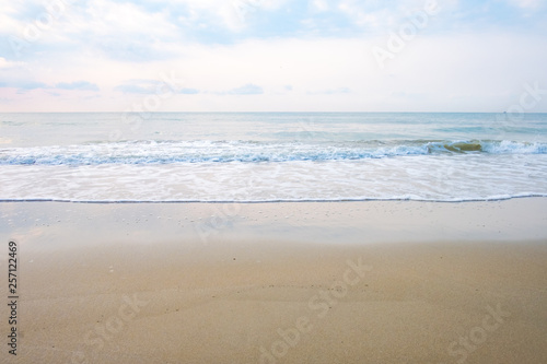 Sea view from the beach with clear sky Summer paradise beach of tropical Thailand, concept of outdoor travel
