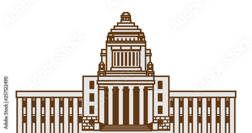 国会議事堂　主線あり