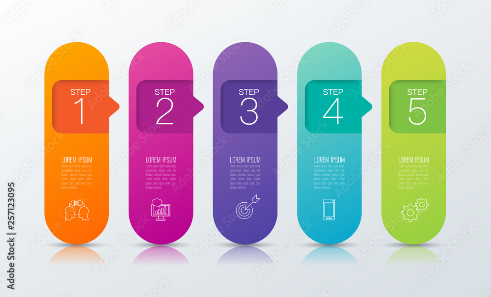 Infographics design vector and business icons with 5 options. Infographics design vector and business icons with 5 options.