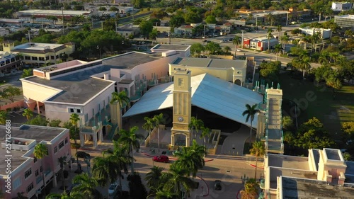 Aerial drone footage Mizner Park Amphitheater 4k photo