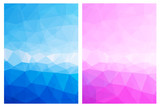 Elegant blue pink abstract vector background set