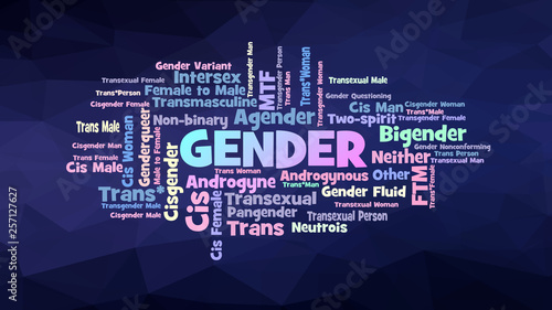 gender identity word cloud collage