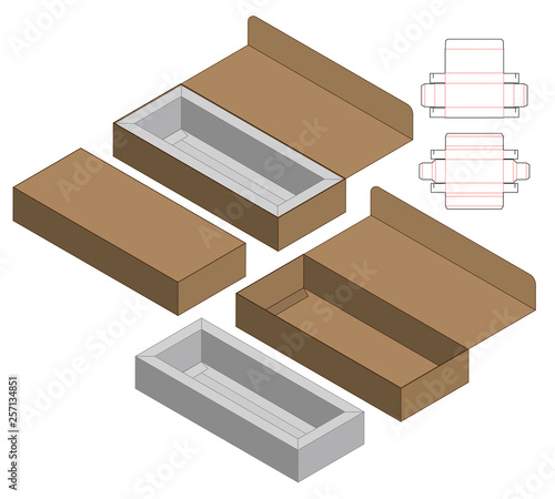 Box packaging die cut template design. 3d mock-up