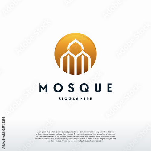 luxury Mosque Logo Template Design Vector, Islamic Logo template