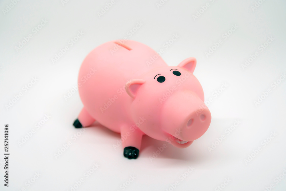 Isolated rubber pink piggy bank