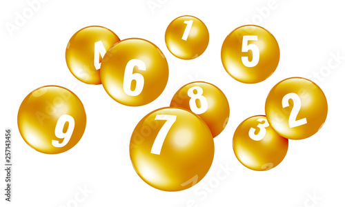 Vector golden lottery / bingo ball