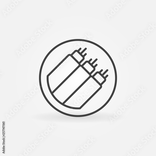 Fiber optic in circle vector concept icon or design element in thin line style