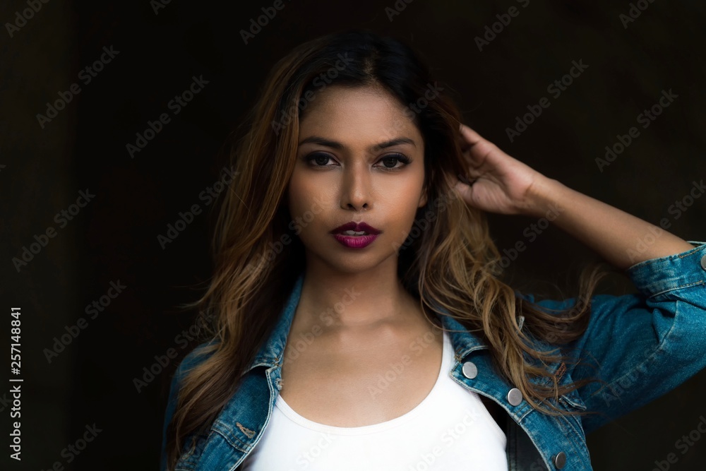 Fototapeta premium Beautiful Asian young lady model - close up