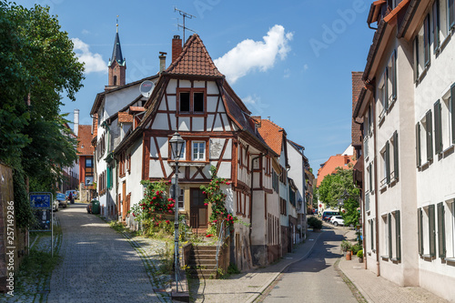 WEINHEIM / GERMANY - JUNE 2015: Street of the old town of Weinheim, Germany