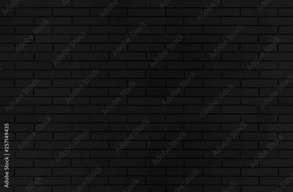 Black color brick wall texture for graphic background images - obrazy, fototapety, plakaty 