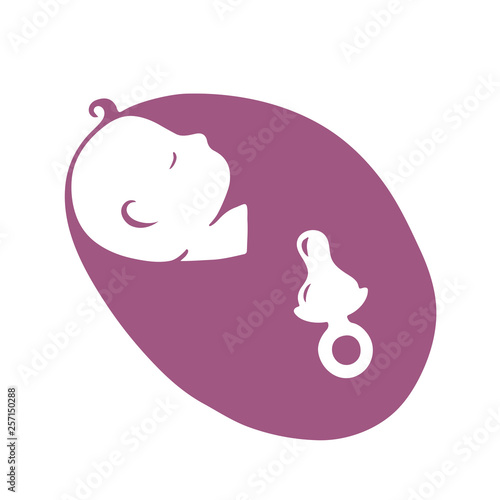 Sleeping child with pacifier.