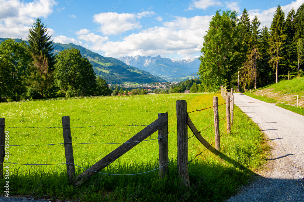 alps landscape-  mountains in front of  blue sky