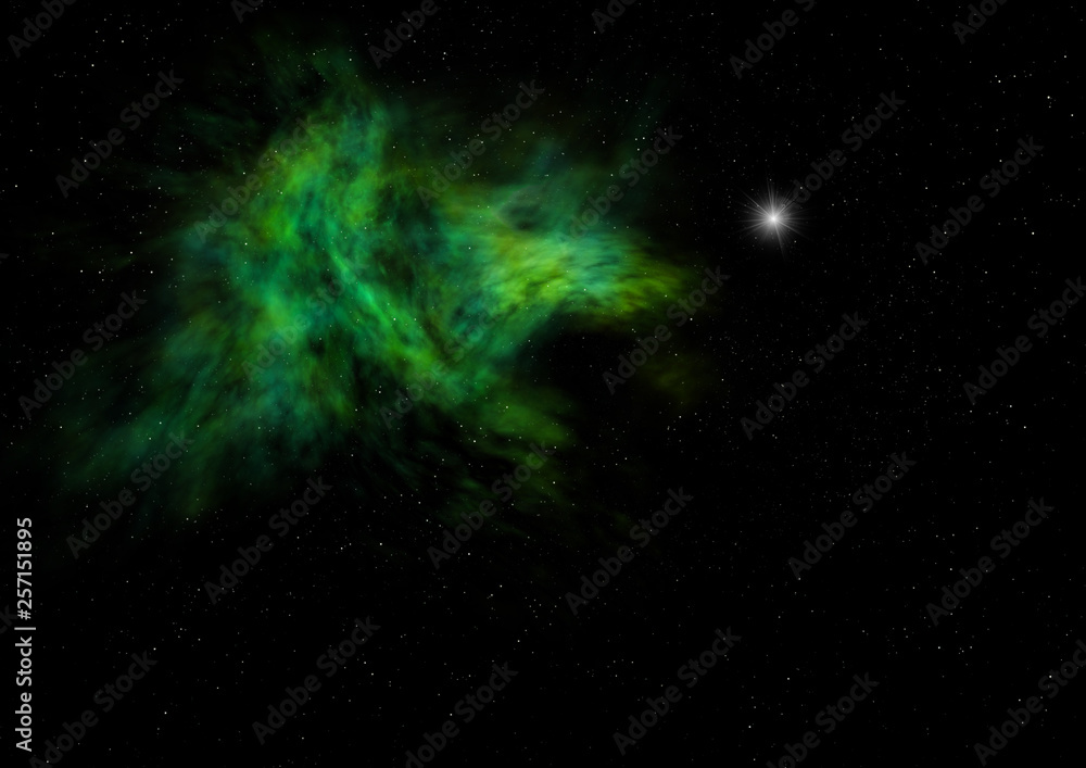 Fototapeta premium Small part of an infinite star field. 3D rendering