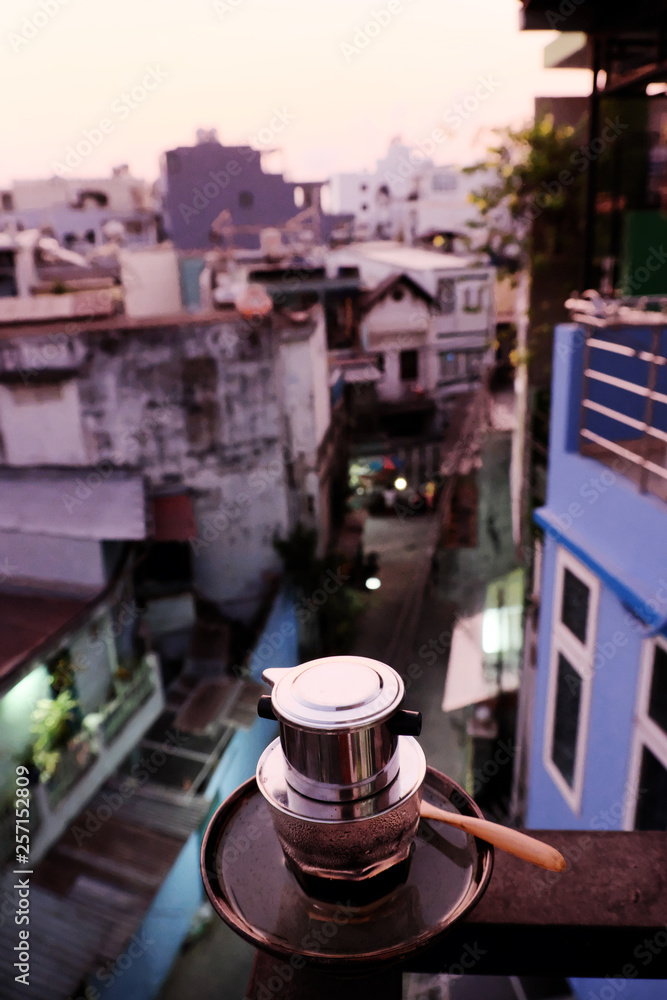 Coffee time at early morning in balcony of house Coffee time at early morning in balcony of house