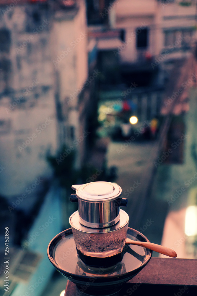 Coffee time at early morning in balcony of house Coffee time at early morning in balcony of house