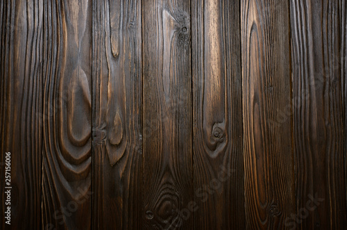 Obraz na płótnie Natural dark wooden textured background of flat layed planks with weathered vintage oiled surface w salonie