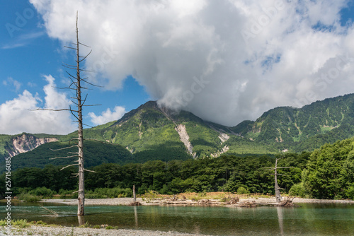 Kamikochi Japan, Taisho-ike pond and Mt Yakedake photo