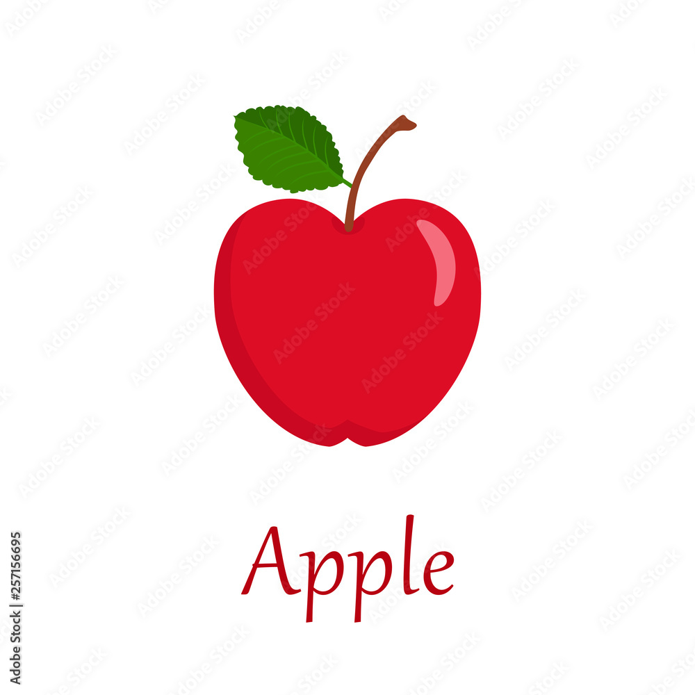 Fototapeta premium Apple with title isolated on white background