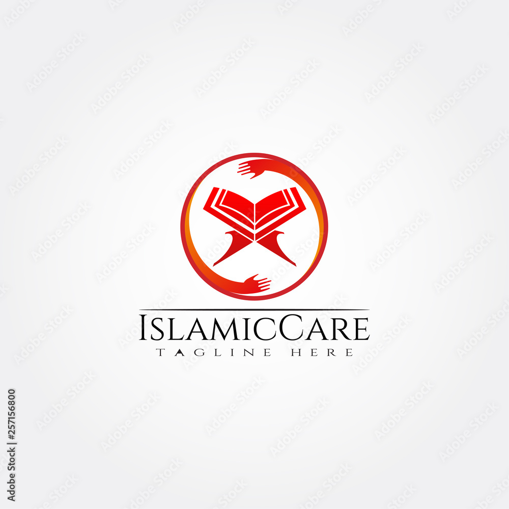 islamic logo template,hand and Quran icon combination ,illustration element -vector islamic logo template,hand and Quran icon combination ,illustration element -vector