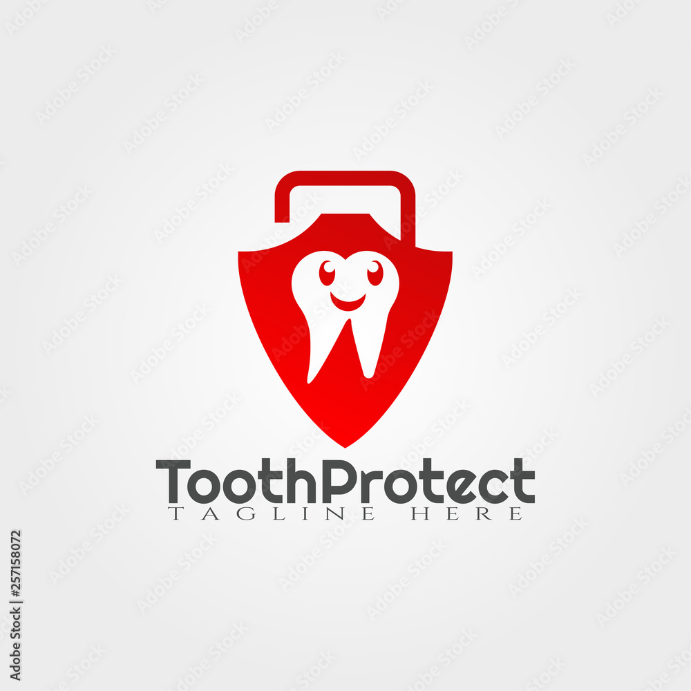 Dental protection vector logo design,human tooth icon Dental protection vector logo design,human tooth icon