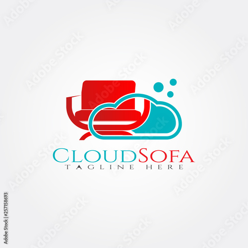 Furniture logo template,cloud and seat icon combination ,illustration element -vector