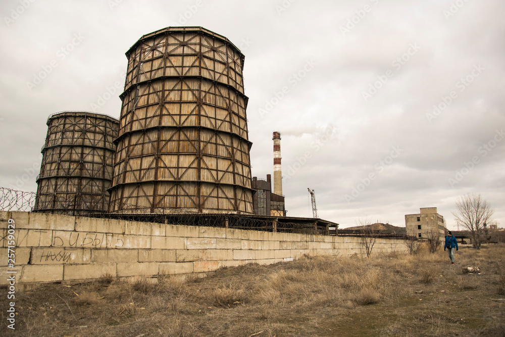 Factories and pipes from which there is smoke Factories and pipes from which there is smoke