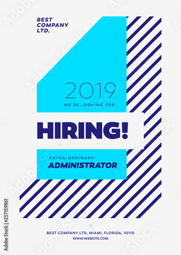 Hiring Banner, We are Hiring Vector Design Layout Template. Social Networks Post Artwork. Hire Me Vector Illustration Flyer.