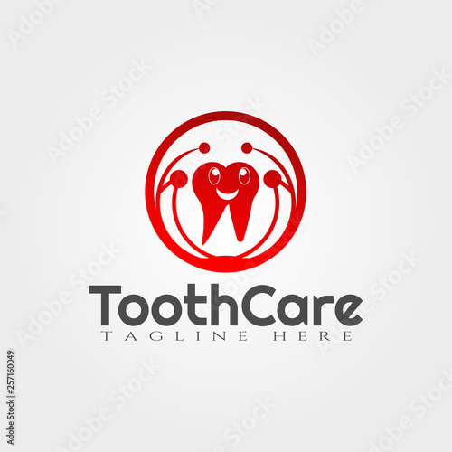 Tooth care vector logo design,human dental icon