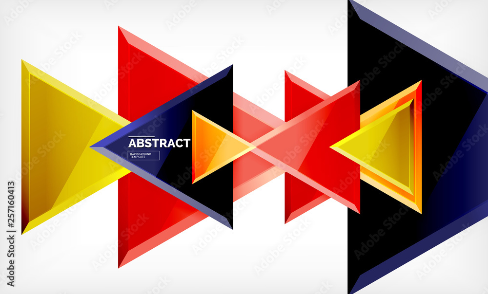 Flying triangles compostion geometric background Flying triangles compostion geometric background