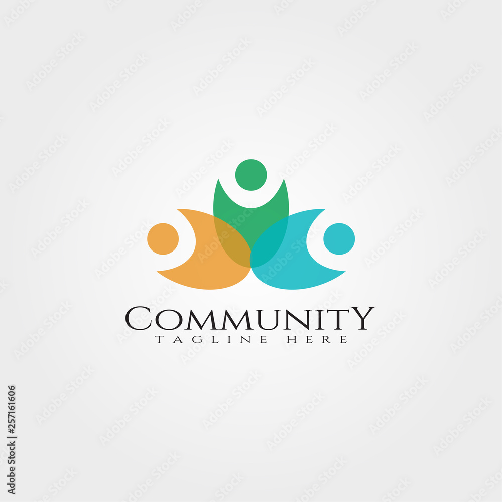 Community vector logo design,relationship icon