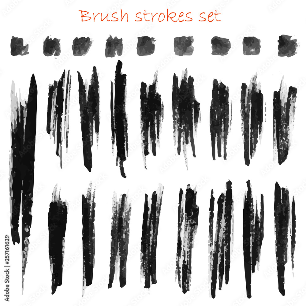 grungy vector brush strokes set grungy vector brush strokes set