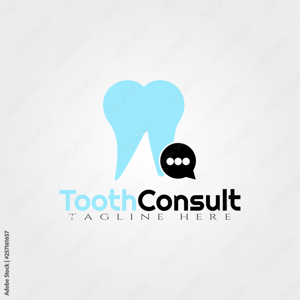 Obraz premium Tooth Consultation vector logo design,human dental icon