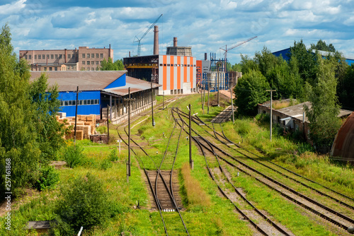 Top view of the industrial district.  Novgorod region, Borovichi, Russia photo