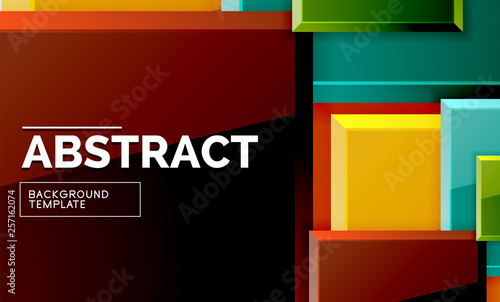 Square abstract background, glossy geometric design