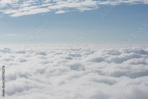 cloud and sky view from window of airplane